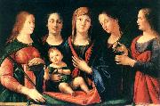 VIVARINI, family of painters Mary and Child with Sts Mary Magdalene and Catherine Sweden oil painting reproduction